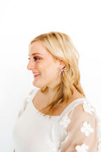 Lola Bow Earrings - Purple Sprinkles