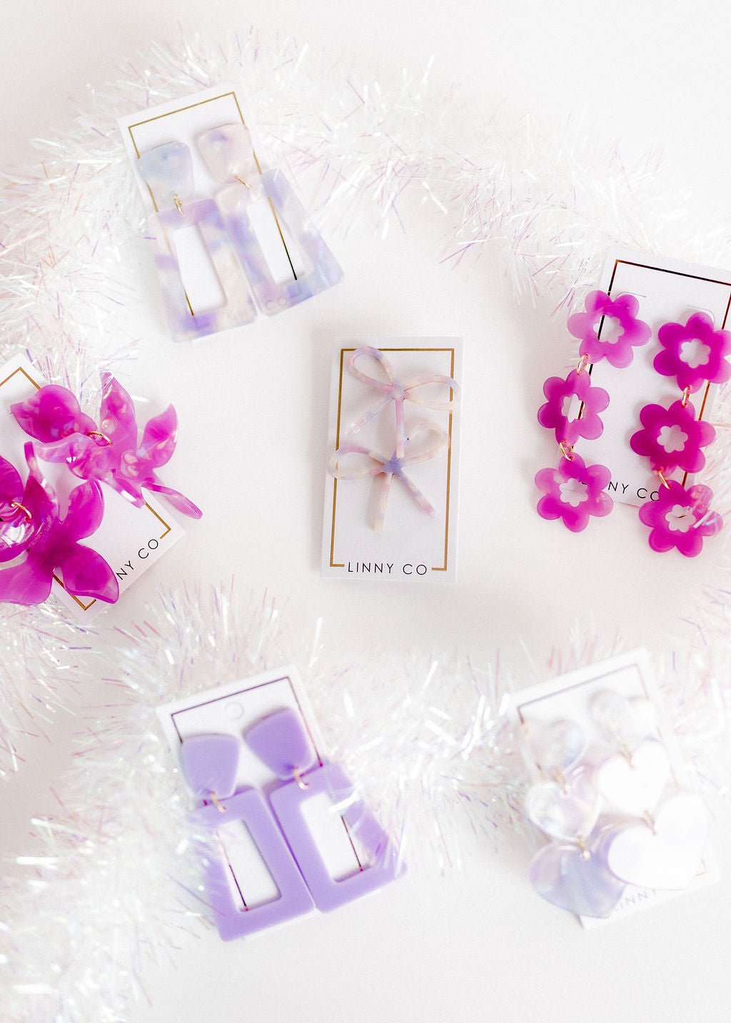 Lola Bow Earrings - Purple Sprinkles