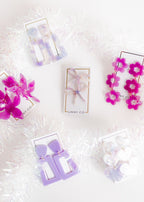 Lola Bow Earrings - Purple Sprinkles