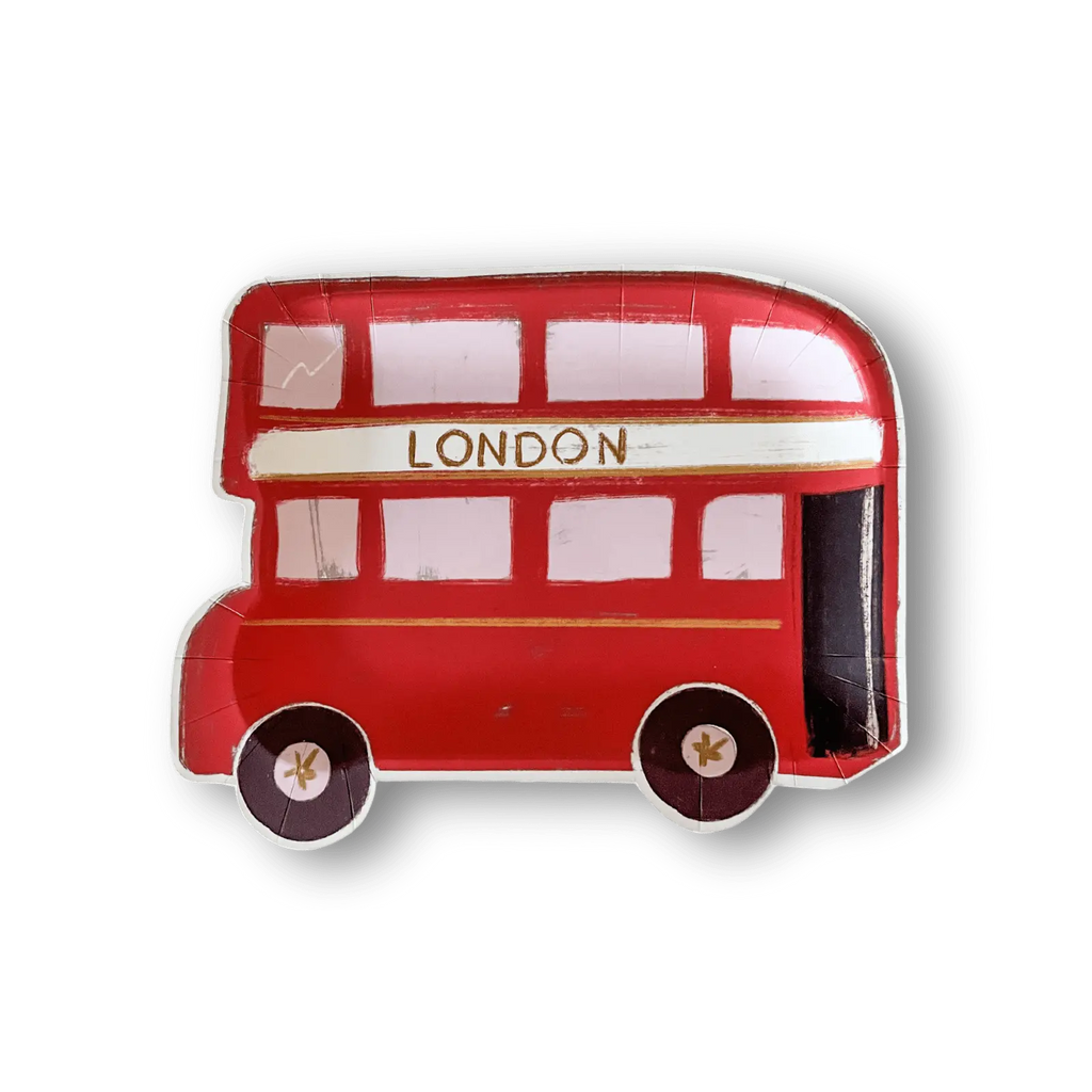 London Bus Shaped Dessert Plate, (8pcs)