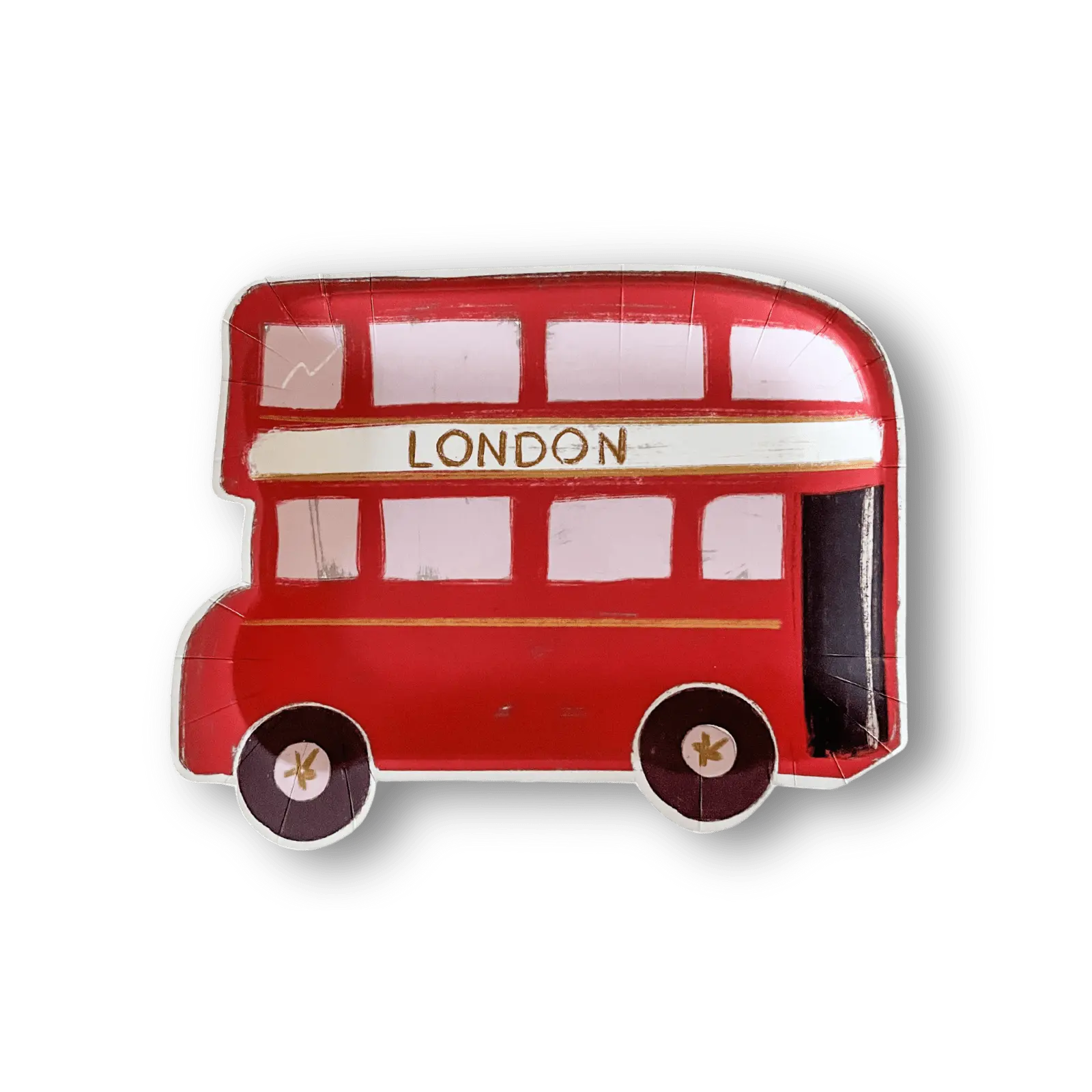 London Bus Shaped Dessert Plate, (8pcs)