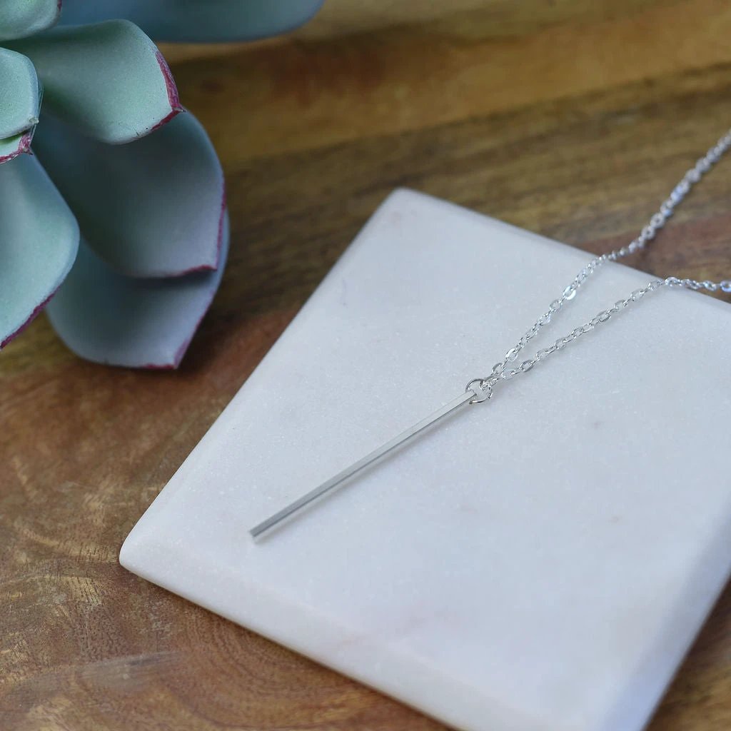 Long Bar Pendant Necklace by Lemons and Limes Boutique