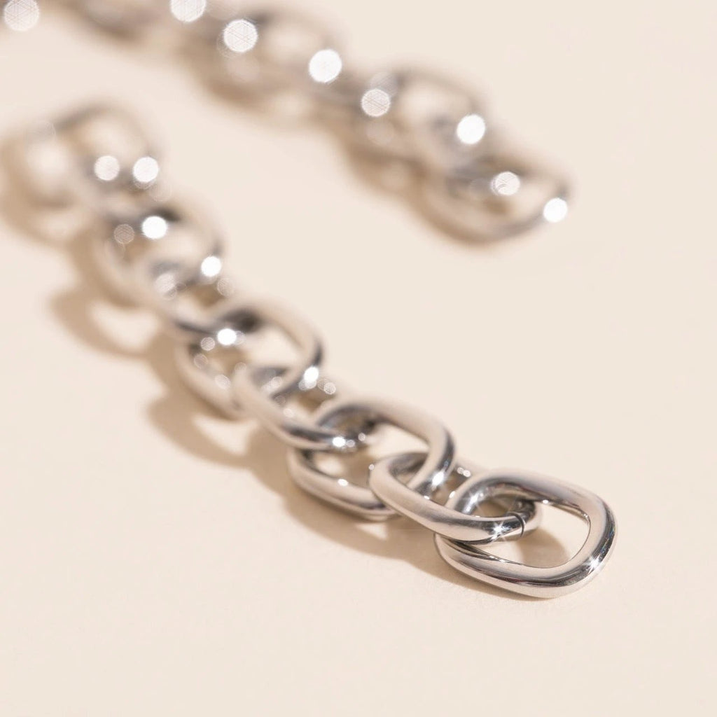 Long Chain Chunky Huggie Hoop Charms by Oh Clementine