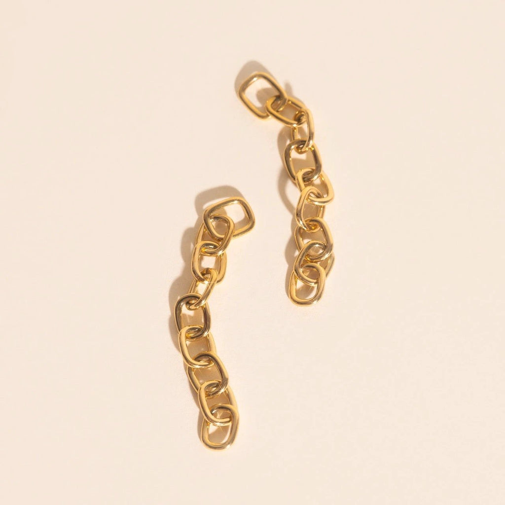Long Chain Chunky Huggie Hoop Charms by Oh Clementine