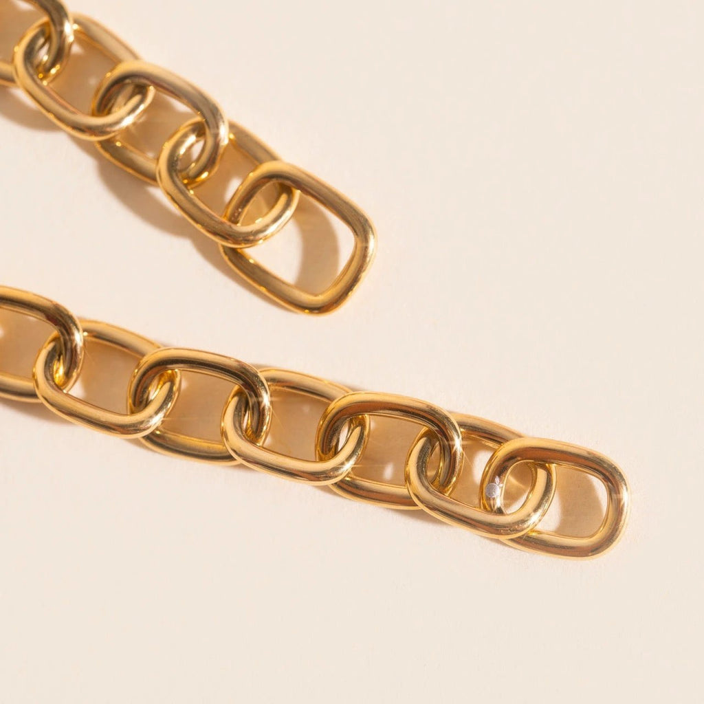 Long Chain Chunky Huggie Hoop Charms by Oh Clementine