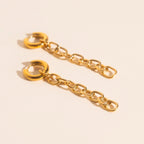 Long Chain Chunky Huggie Hoop Charms by Oh Clementine