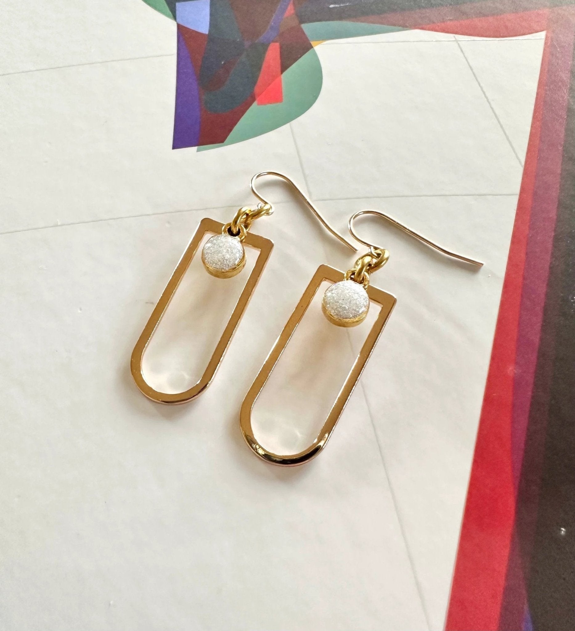 Long D Shape Earrings by AdoreJules Designs