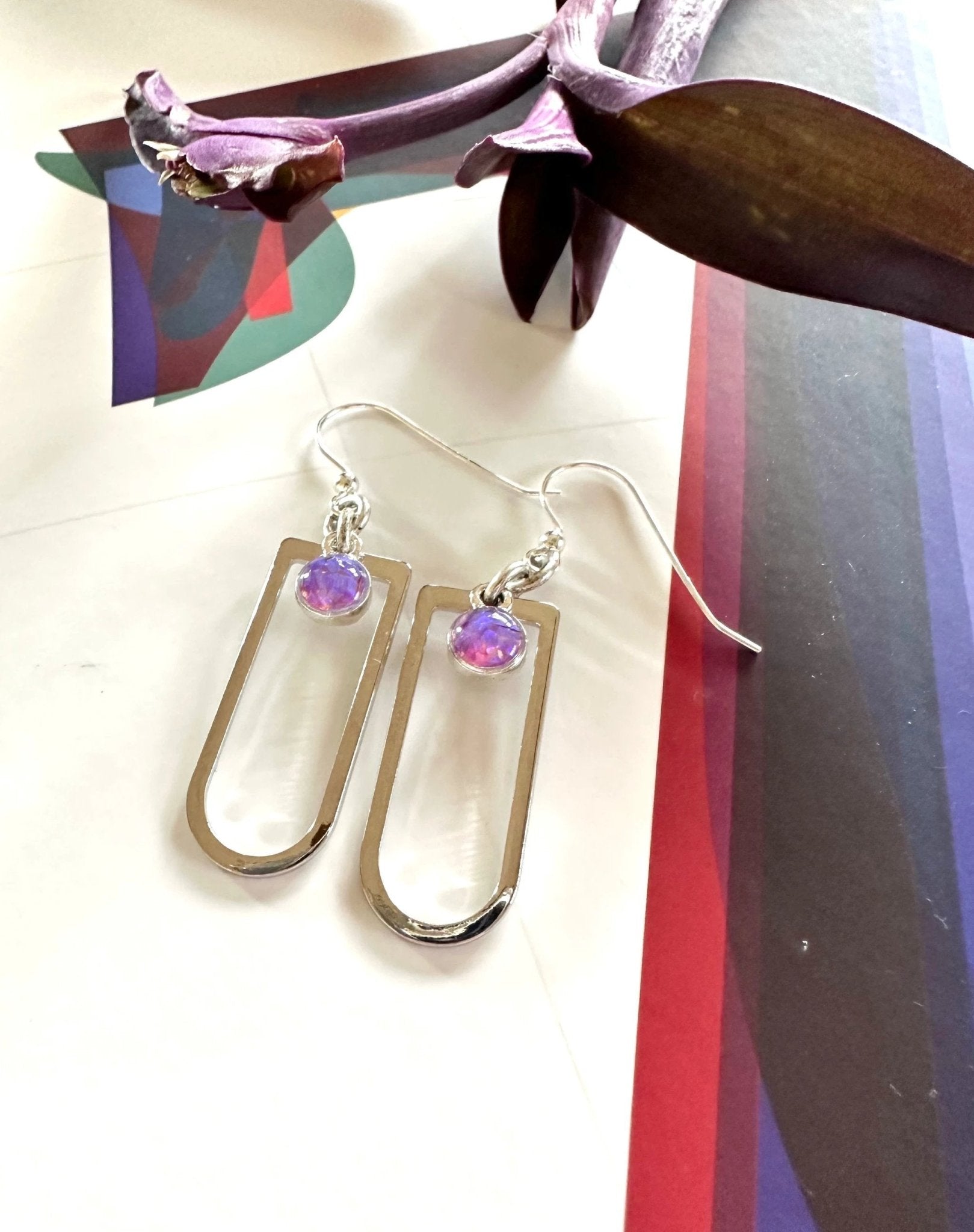 Long D Shape Earrings by AdoreJules Designs