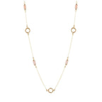 Long Delicate Orange Moonstone and Bronze Necklace by Barse Jewelry