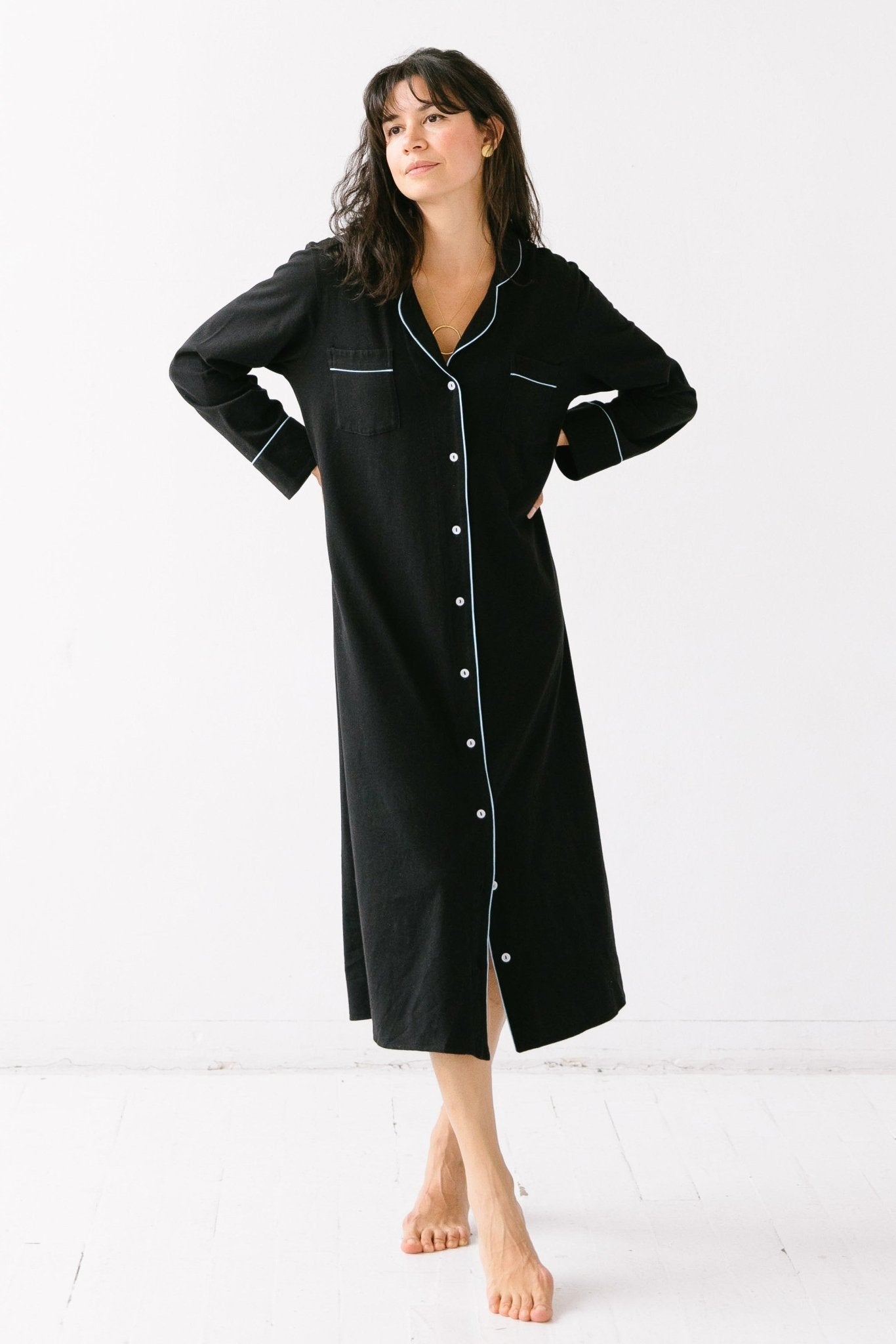 Long Luxury Sleep Shirt in Brushed Pima Cotton - Limited Colors NIGHTSHIRTS La Vie Bien Long Luxury Sleep Shirt in Brushed Pima Cotton - Limited Colors