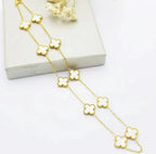 Long Pearl Shell Clover Necklace - Love. Luck. Hope & Faith