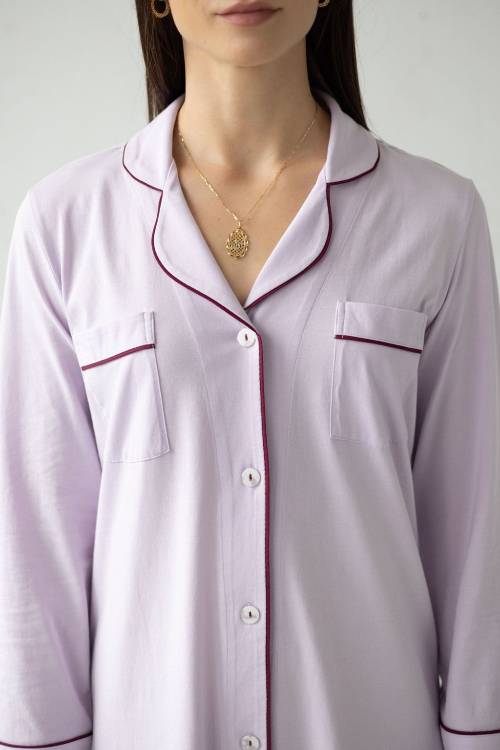 Long Sleep Shirt in Pima Cotton NIGHTSHIRTS La Vie Bien Long Sleep Shirt in Pima Cotton