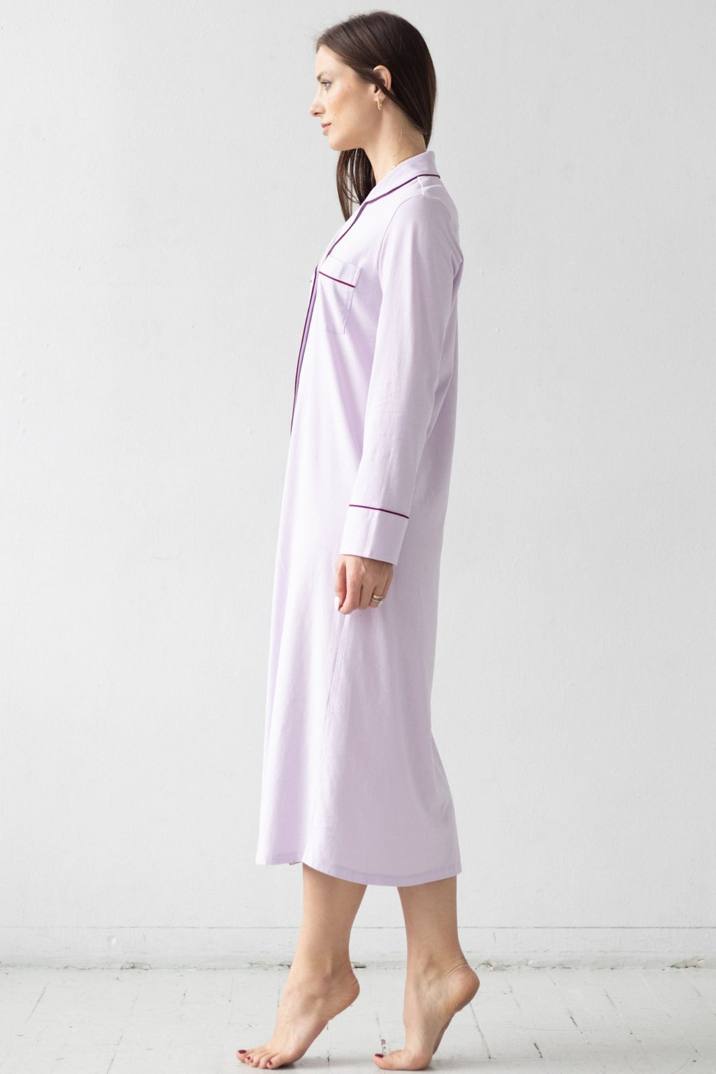 Long Sleep Shirt in Pima Cotton NIGHTSHIRTS La Vie Bien Long Sleep Shirt in Pima Cotton