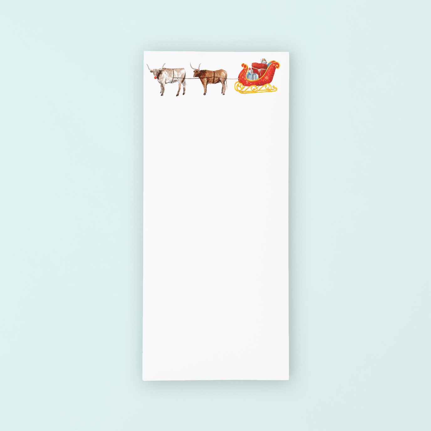 Longhorns Pulling Sleigh Lists Pad LISTS PAD La Vie Bien Longhorns Pulling Sleigh Lists Pad