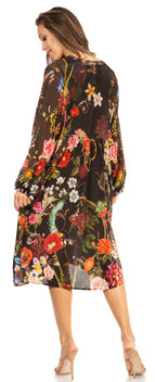 Look Chic in Sakkas Jules Women's Long Sleeve Floral Midi Dress dresses La Vie Bien Look Chic in Sakkas Jules Women's Long Sleeve Floral Midi Dress