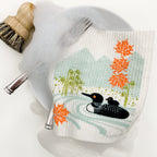Loons on the lake Swedish Dishcloth Swedish Dishcloths La Vie Bien Loons on the lake Swedish Dishcloth