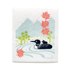 Loons on the lake Swedish Dishcloth Swedish Dishcloths La Vie Bien Loons on the lake Swedish Dishcloth