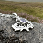 Lorraine Amethyst Scottish Thistle Necklace in Sterling Silver Pendant La Vie Bien Lorraine Amethyst Scottish Thistle Necklace in Sterling Silver