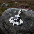 Lorraine Amethyst Scottish Thistle Necklace in Sterling Silver Pendant La Vie Bien Lorraine Amethyst Scottish Thistle Necklace in Sterling Silver