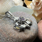 Lorraine Amethyst Scottish Thistle Necklace in Sterling Silver Pendant La Vie Bien Lorraine Amethyst Scottish Thistle Necklace in Sterling Silver