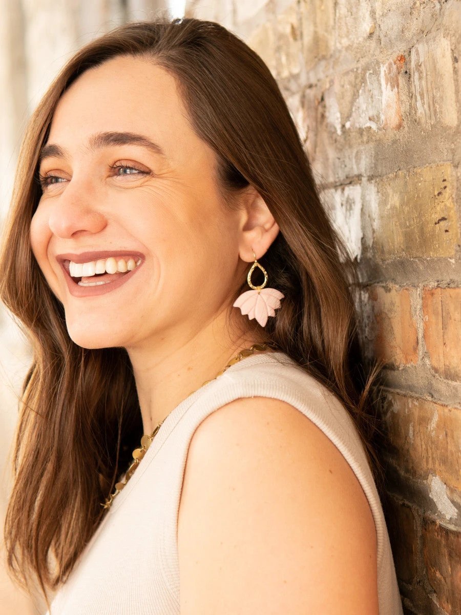 Lotus Drop Bone Earrings by Fair Anita