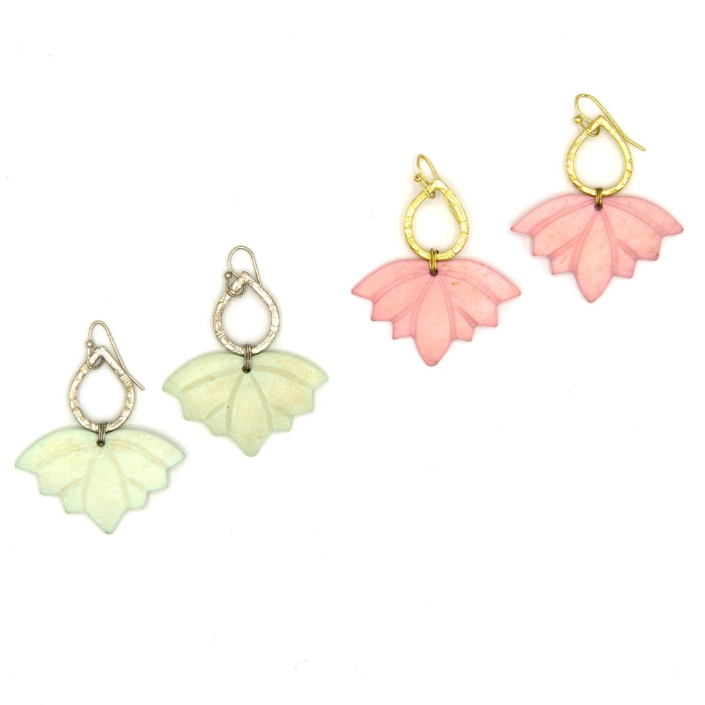 Lotus Drop Bone Earrings by Fair Anita