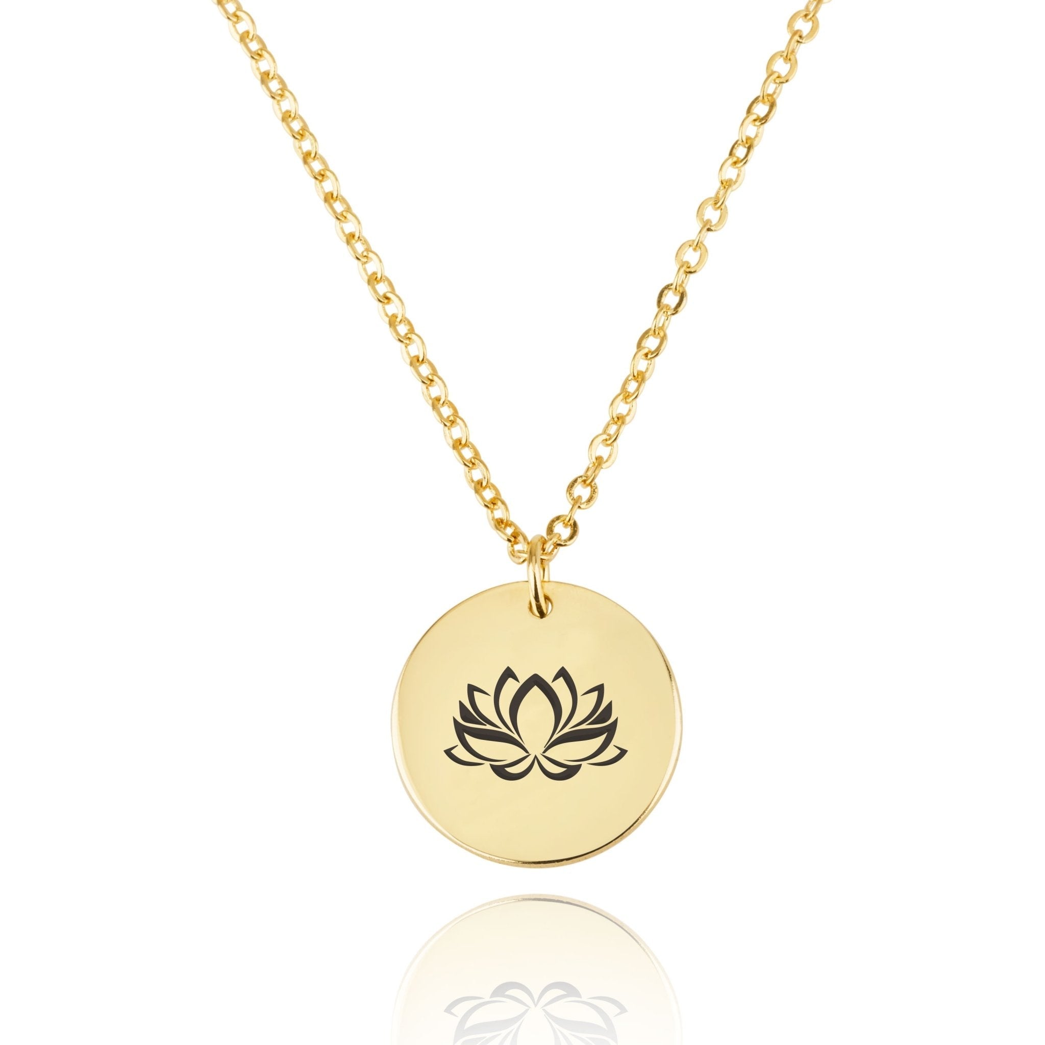 Lotus Engraving Disc Necklace La Vie Bien Lotus Engraving Disc Necklace