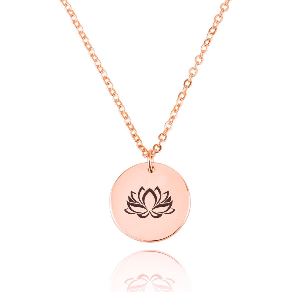 Lotus Engraving Disc Necklace La Vie Bien Lotus Engraving Disc Necklace