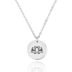 Lotus Engraving Disc Necklace La Vie Bien Lotus Engraving Disc Necklace