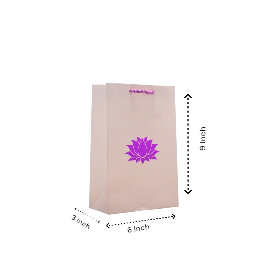 Lotus Printed Paper Bag, 6x9 Inches, Set of 10 Favors & Return Gifts La Vie Bien Lotus Printed Paper Bag, 6x9 Inches, Set of 10