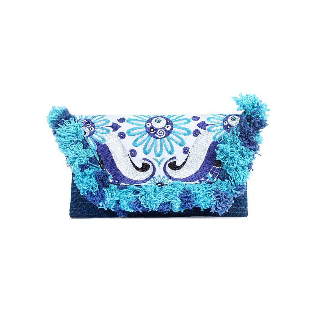 Lotus Star Embroidered Clutch Bag - Thailand Bags La Vie Bien Lotus Star Embroidered Clutch Bag - Thailand