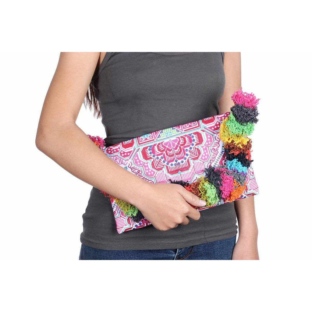 Lotus Star Embroidered Clutch Bag - Thailand Bags La Vie Bien Lotus Star Embroidered Clutch Bag - Thailand