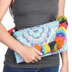 Lotus Star Embroidered Clutch Bag - Thailand Bags La Vie Bien Lotus Star Embroidered Clutch Bag - Thailand