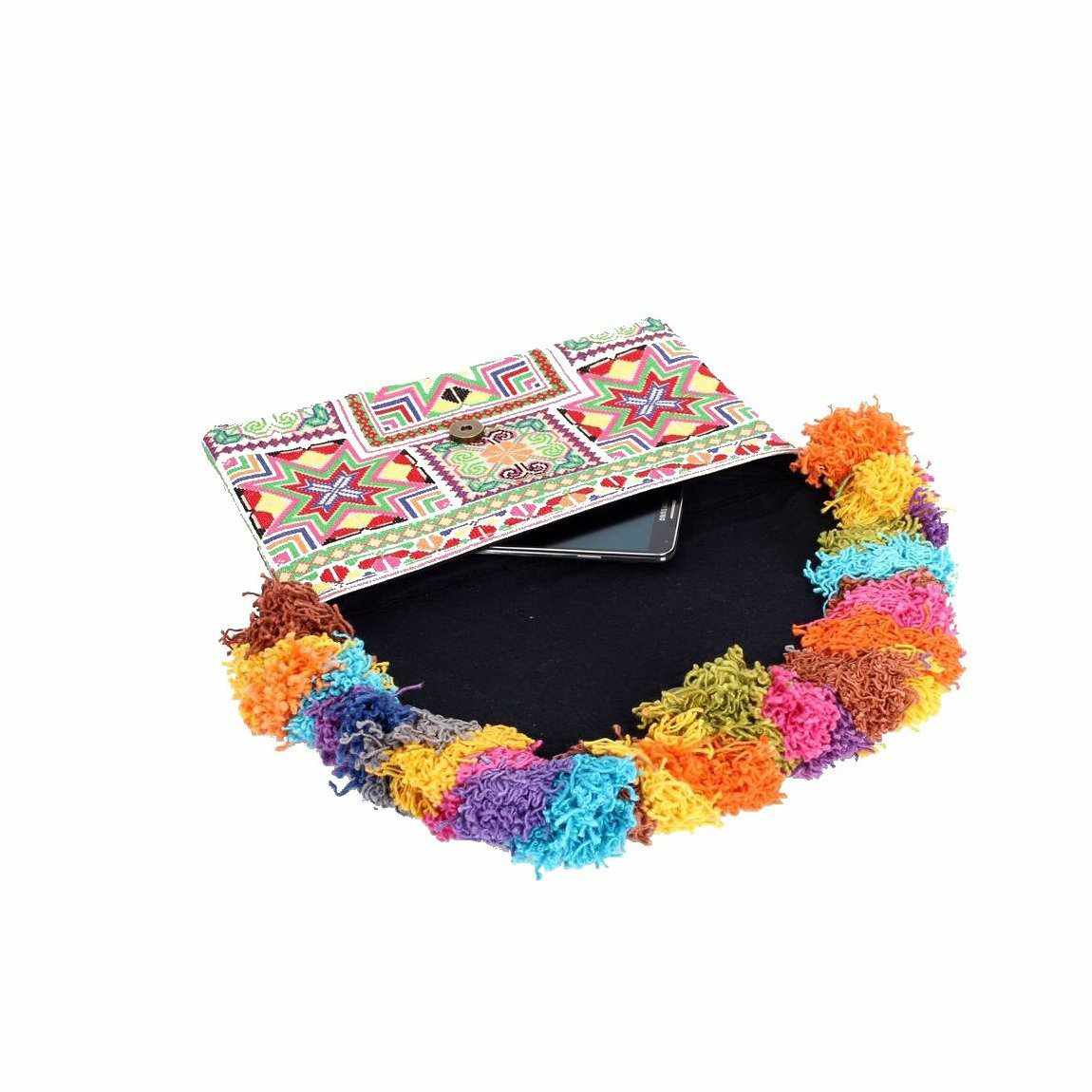 Lotus Star Embroidered Clutch Bag - Thailand Bags La Vie Bien Lotus Star Embroidered Clutch Bag - Thailand