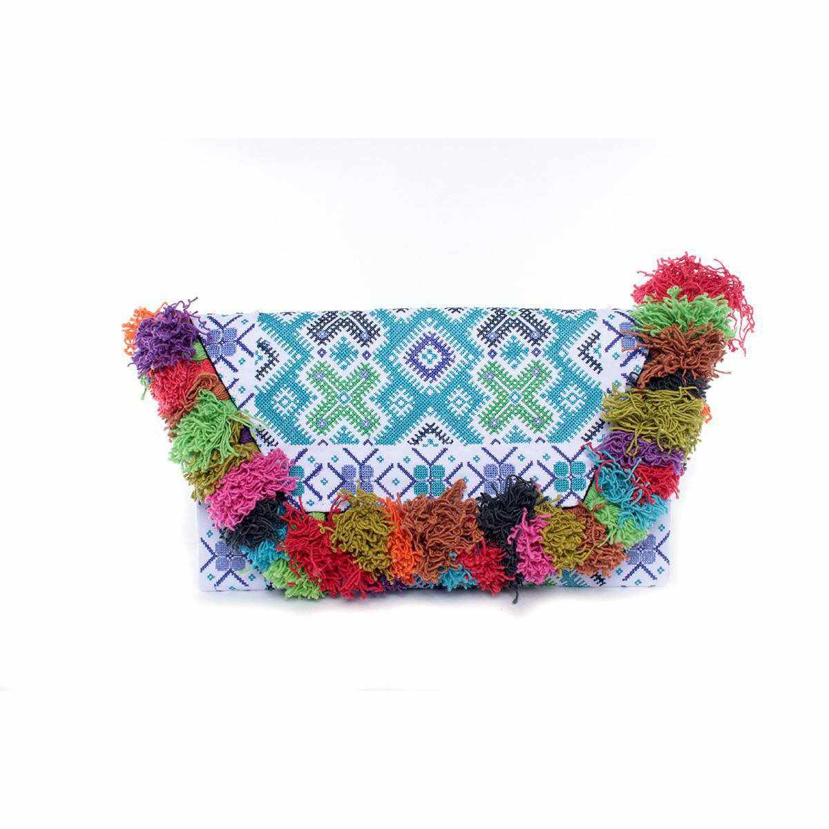 Lotus Star Embroidered Clutch Bag - Thailand Bags La Vie Bien Lotus Star Embroidered Clutch Bag - Thailand