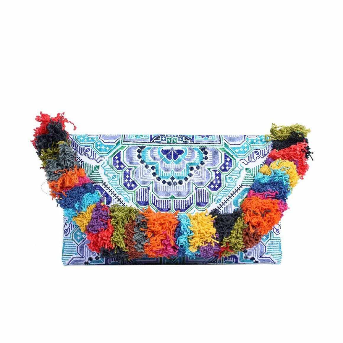 Lotus Star Embroidered Clutch Bag - Thailand Bags La Vie Bien Lotus Star Embroidered Clutch Bag - Thailand