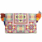 Lotus Star Embroidered Clutch Bag - Thailand Bags La Vie Bien Lotus Star Embroidered Clutch Bag - Thailand