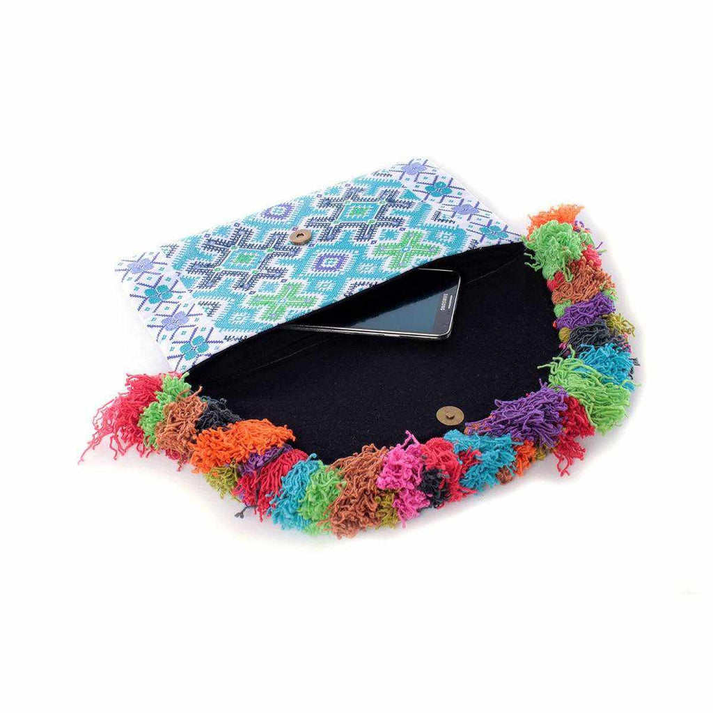 Lotus Star Embroidered Clutch Bag - Thailand Bags La Vie Bien Lotus Star Embroidered Clutch Bag - Thailand