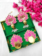 Lotus Theme Shubh Labh & Diya Combo La Vie Bien Lotus Theme Shubh Labh & Diya Combo