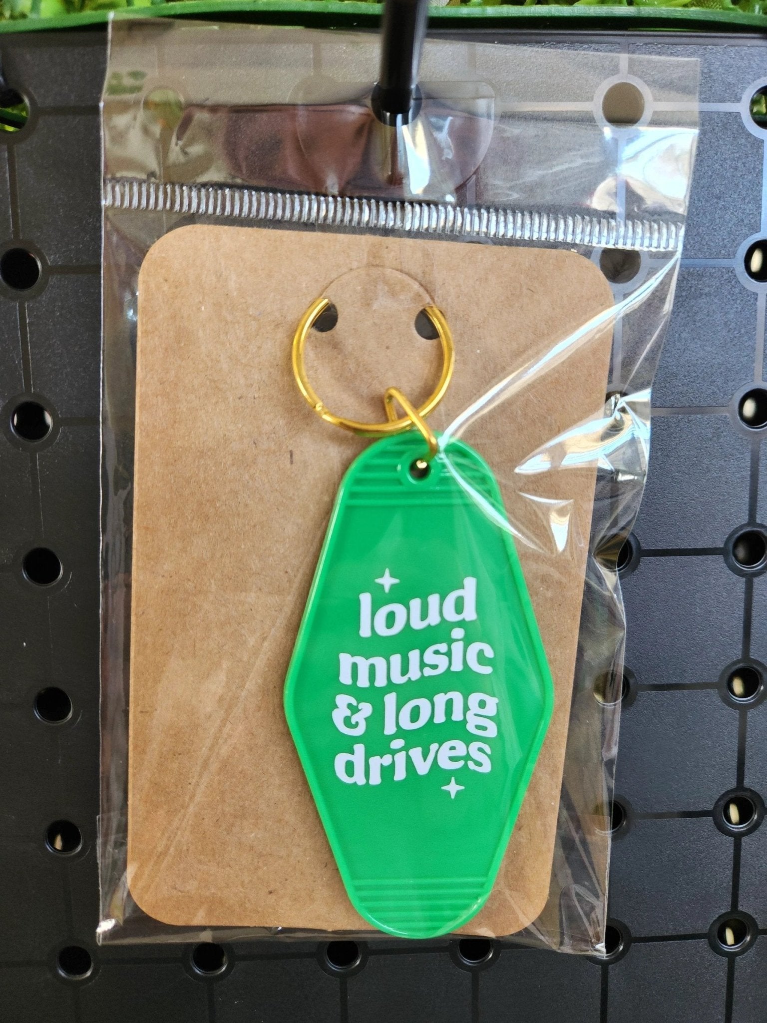 Loud Music & Long Drives Motel Keychain by Hoosier Handkerchief Company