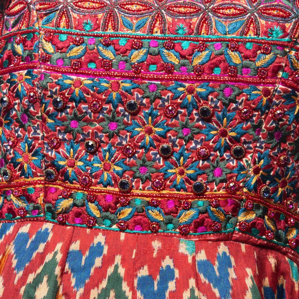 Louisa Red Dress with Patola Print by Raas