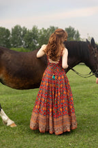 Louisa Red Dress with Patola Print by Raas