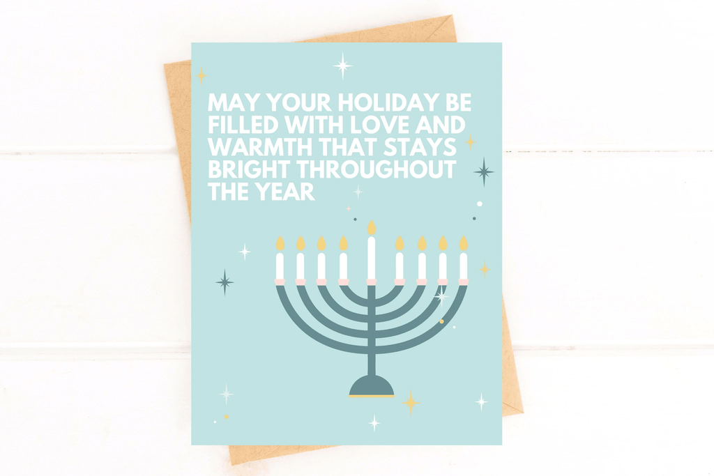 Love and Warmth All Year Menorah Hanukkah Card by Five Dot Post