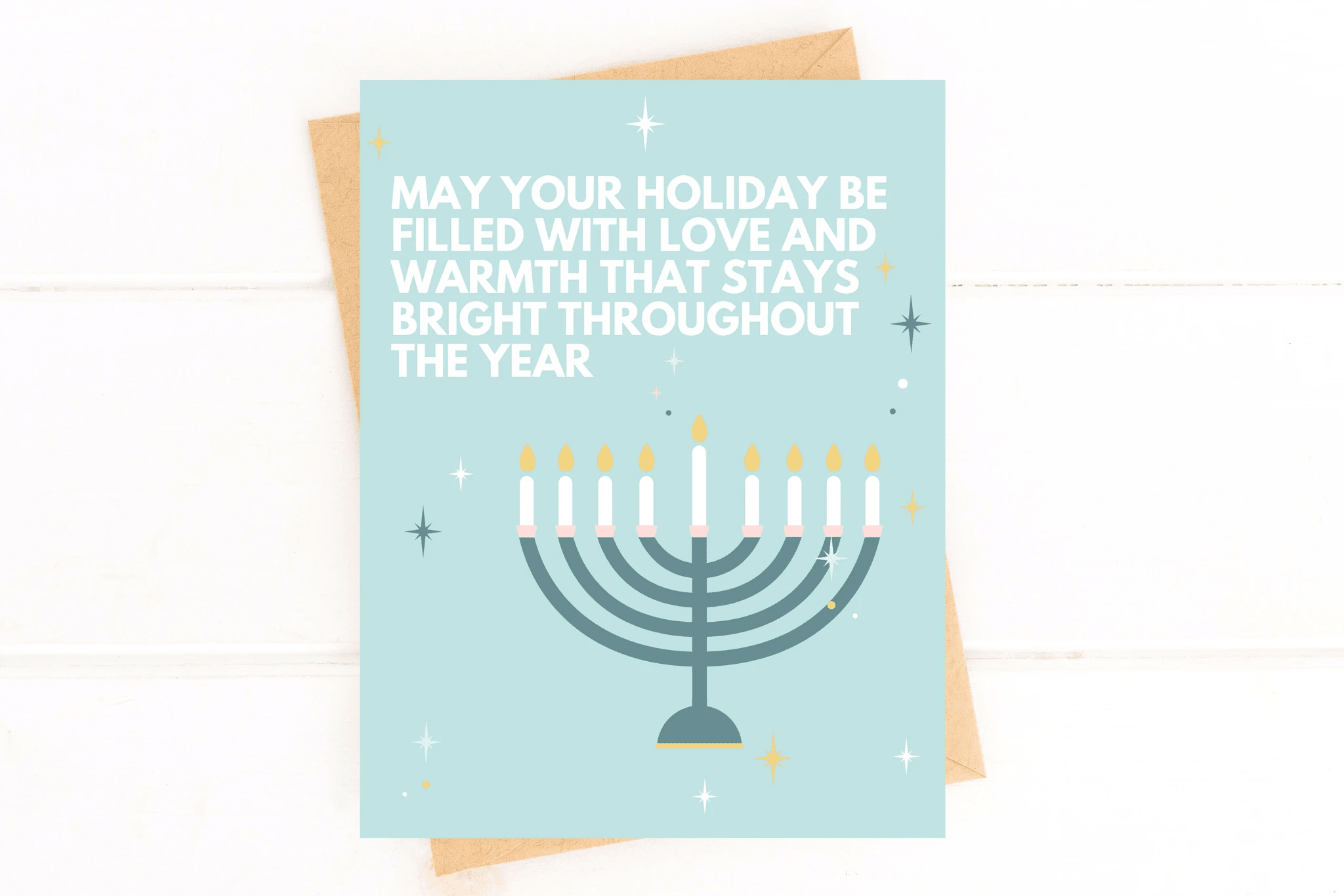 Love and Warmth All Year Menorah Hanukkah Card by Five Dot Post