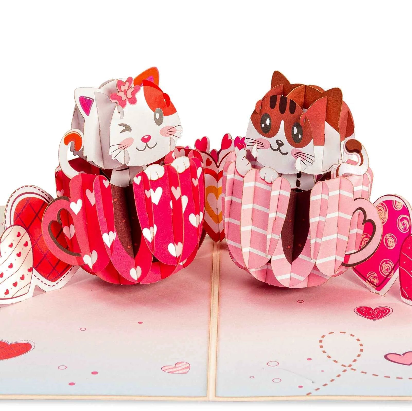 Love Cat Mugs Pop Up Card- 5" x 7" by Paper Love