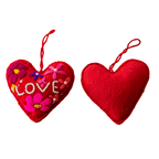 Love Heart Embroidered Handmade Ornament - Mexico Decor La Vie Bien Love Heart Embroidered Handmade Ornament - Mexico