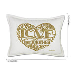 Love Heart Love Letters Hand - Embroidered Pillow - Available in Gold or Silver by CatStudio Pillows La Vie Bien Love Heart Love Letters Hand - Embroidered Pillow - Available in Gold or Silver by CatStudio