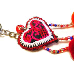 Love Heart Pompom Bells Multicolor Key Chain - Thailand Keychains La Vie Bien Love Heart Pompom Bells Multicolor Key Chain - Thailand
