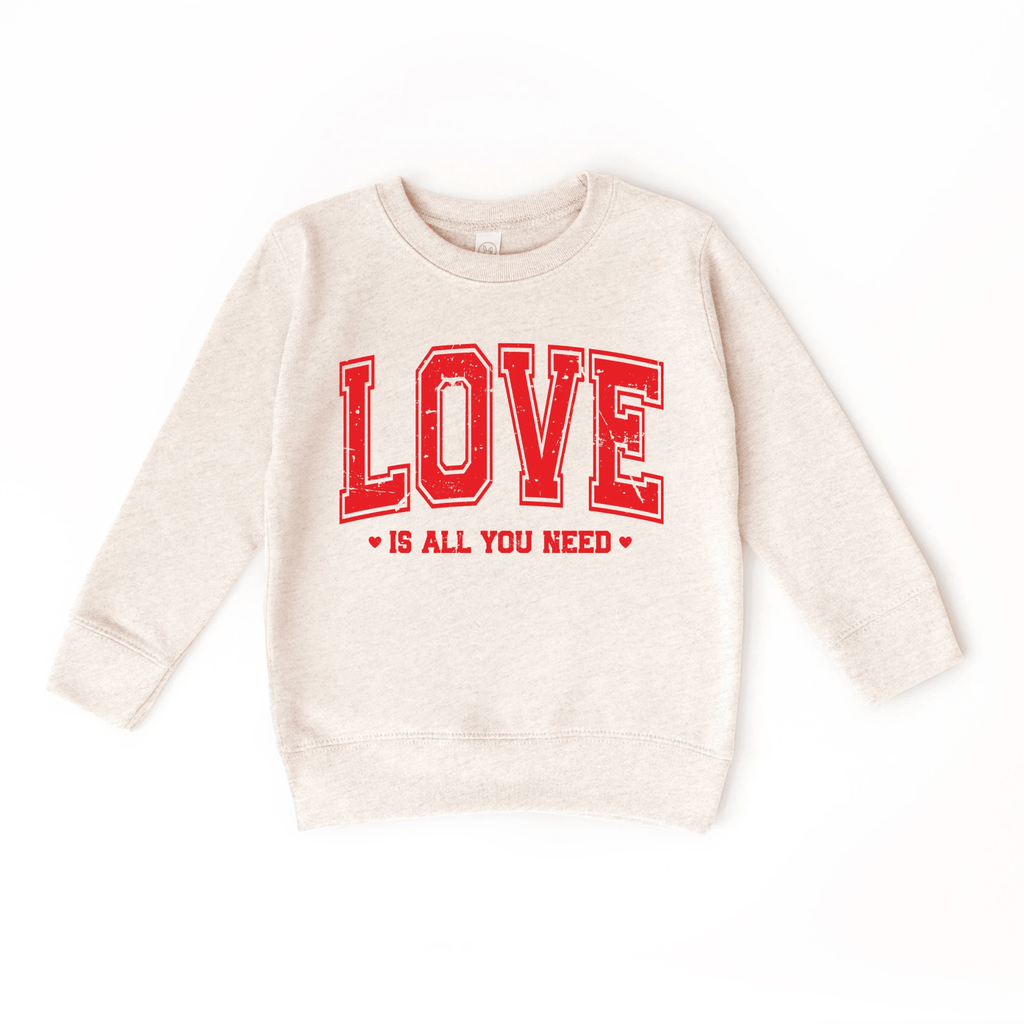 Love is all you need toddler or youth Sweater, Valentine's Day collection by Benny and Ray Apparel