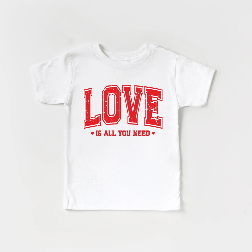 Love is all you need toddler or youth tee shirt, Valentine's Day collection by Benny and Ray Apparel